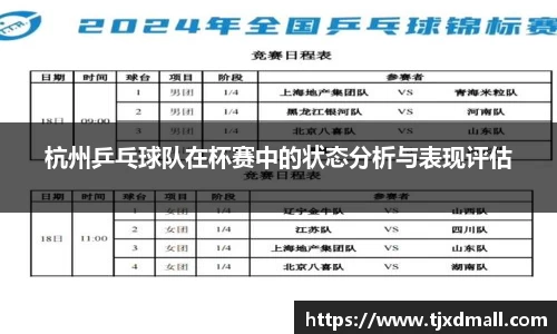 杭州乒乓球队在杯赛中的状态分析与表现评估